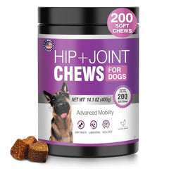 TTLXRL glucosamina para perros, masticables de 200 unidades con sabor a pollo para articulaciones.