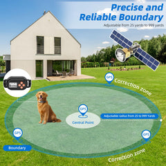 TTPet GPS: zona de juego con radio ajustable de 25 a 999 yardas para libertad segura.
