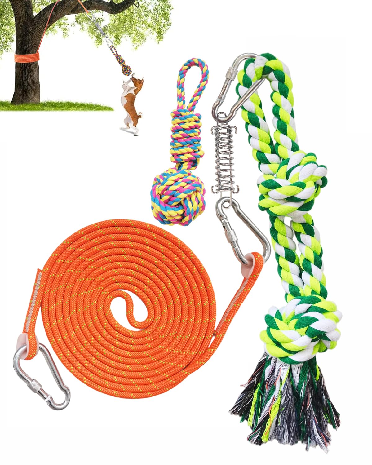 Juguete colgante TUAHOO con bungee exterior para juego interactivo al aire libre.