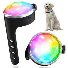 Luz Tubasion para collar de perro con diseño diamante brillante para mayor visibilidad nocturna.