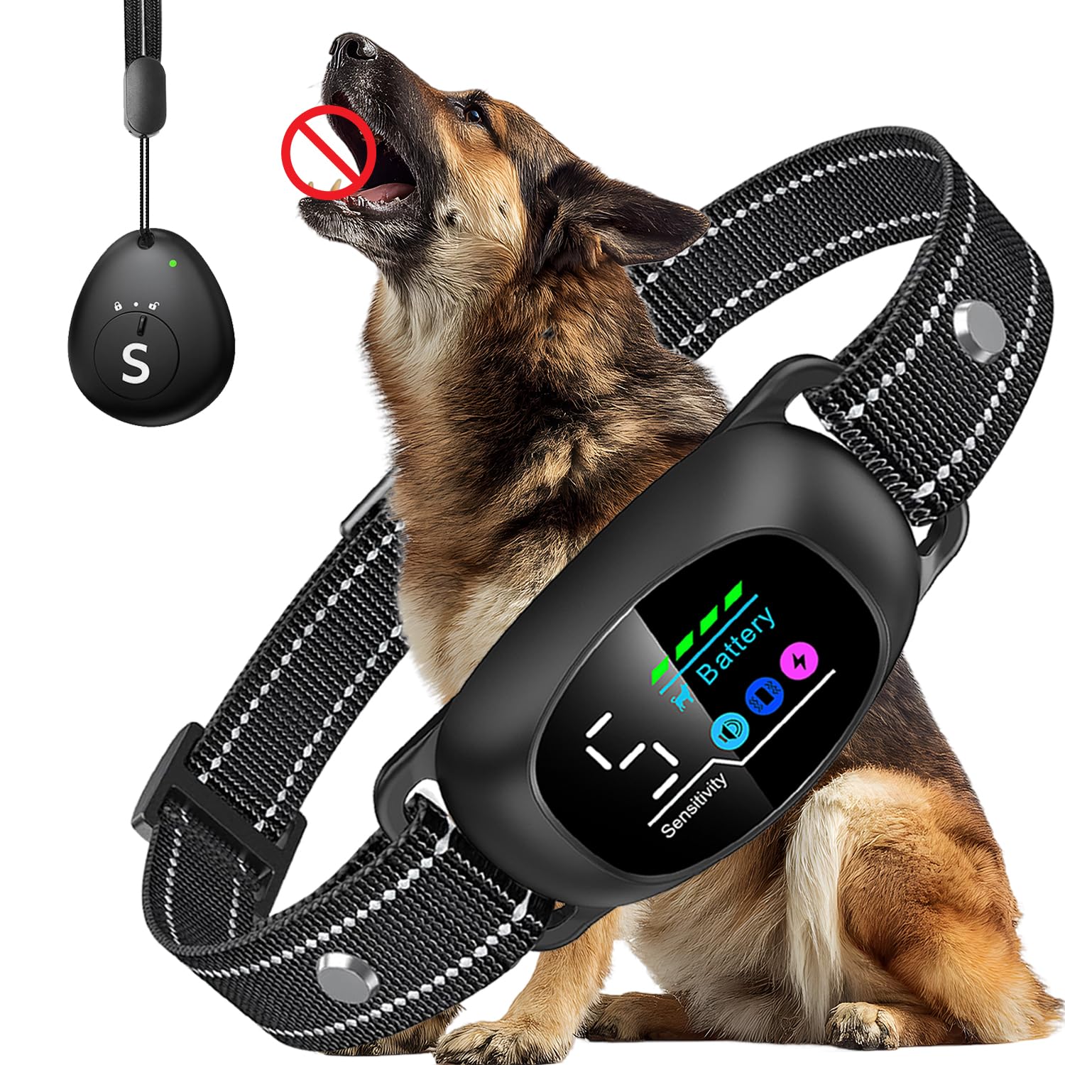 Tucnkac collar anti ladridos con remoto para entrenamiento seguro en casa.