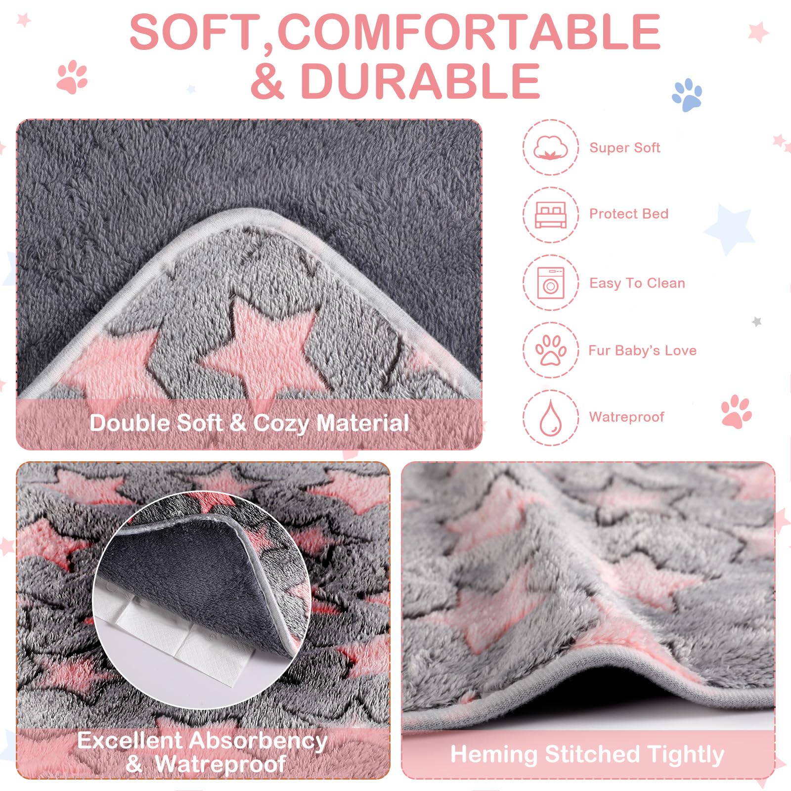 Manta Tudomro para conejillo de indias en gris claro, ideal para jaula y descanso