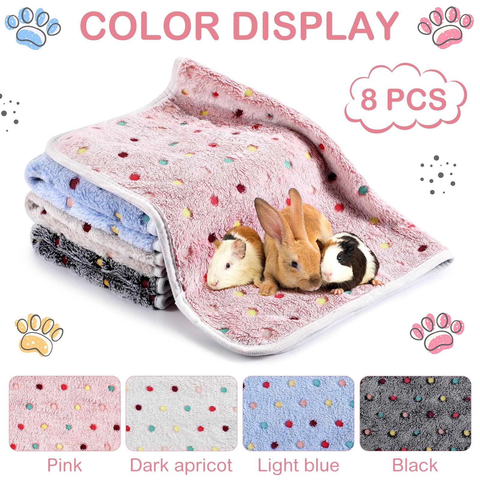 Conjunto Tudomro de 8 mantas para cobaya en colores variados