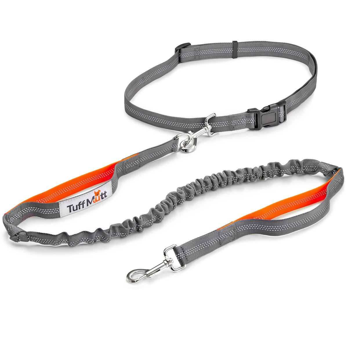 La correa Tuff Mutt muestra la pieza deslizante para manos libres, que te permite moverte sin interrupciones