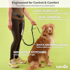 La correa Tuff Mutt ofrece espacio cómodo para correr junto a tu perro