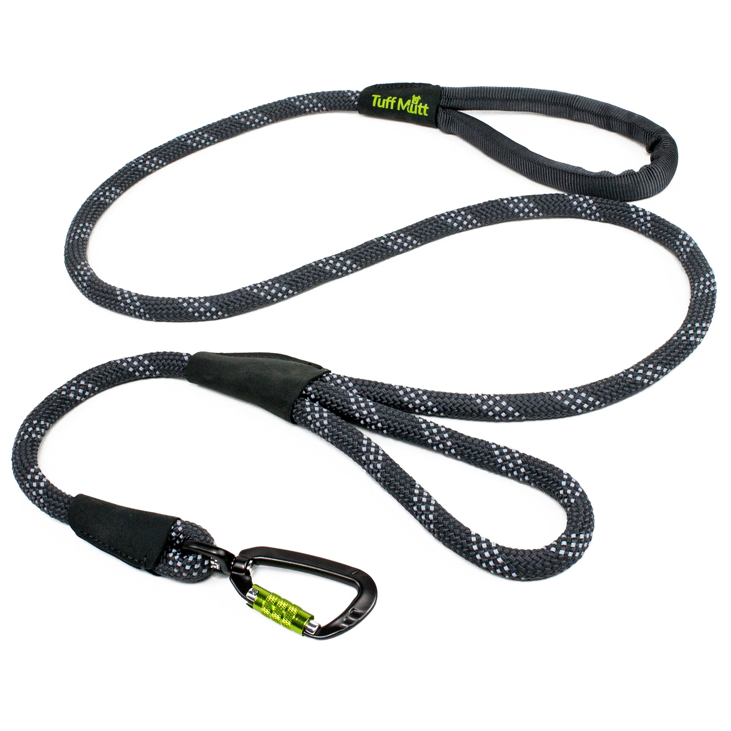 Tuff Mutt correa para perros 5 ft con dos asas para mayor control.