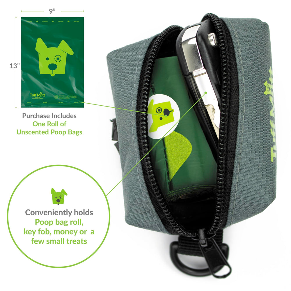 Tuff Mutt rollo de bolsas incluido, listo para caminar.