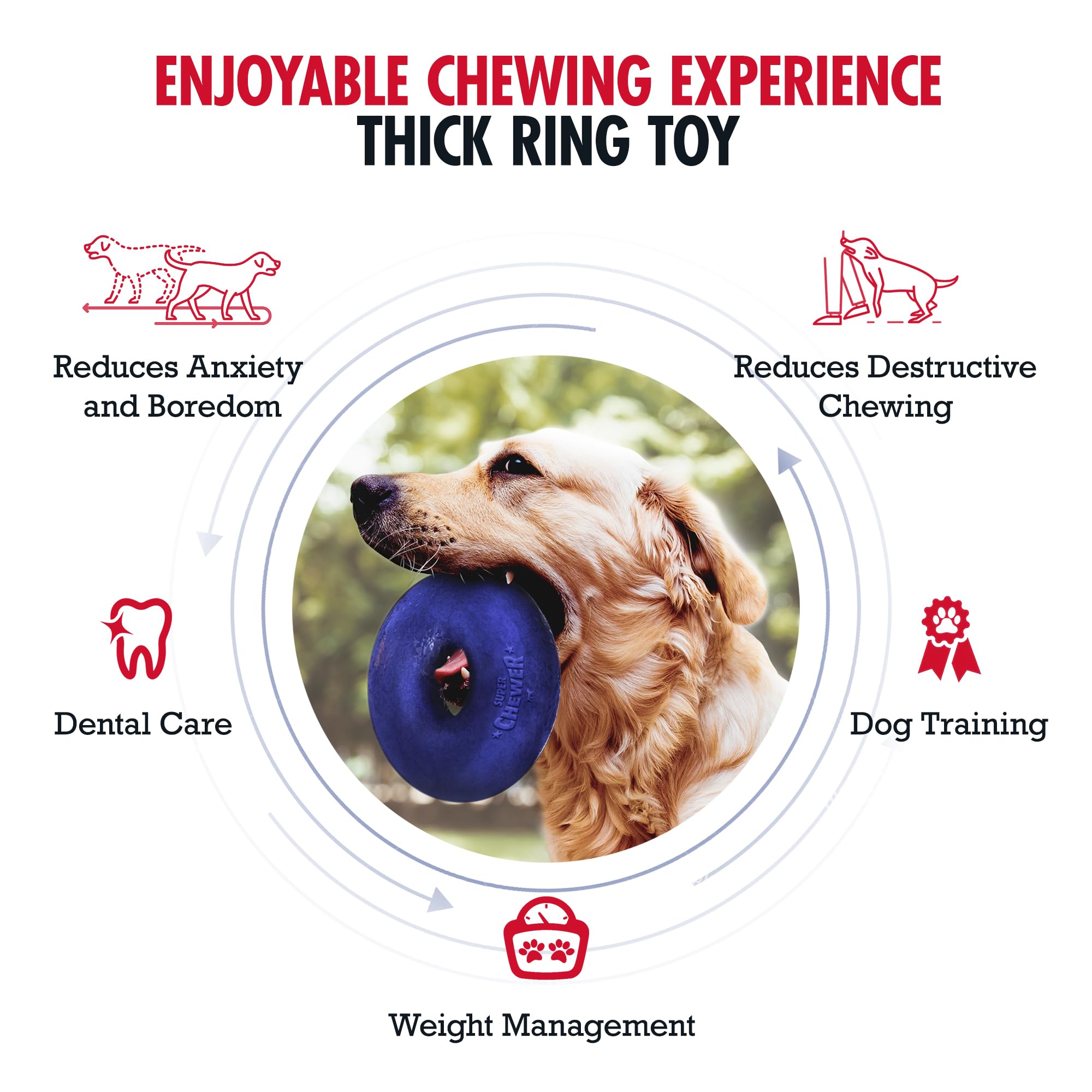 Tuff Pupper, anillo tug resistencia alta para perros activos.