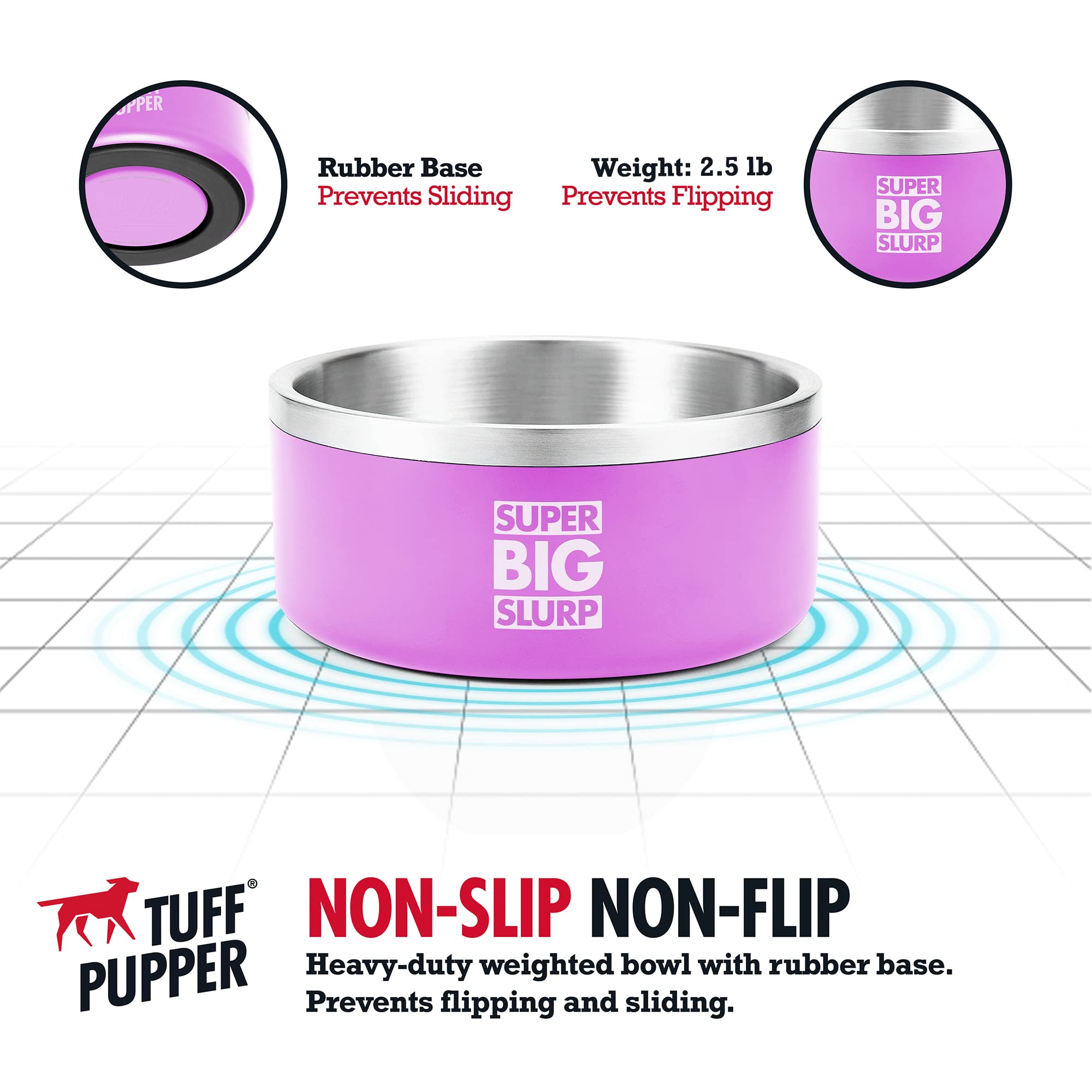 Tuff Pupper base antideslizante evita vuelcos y rayones