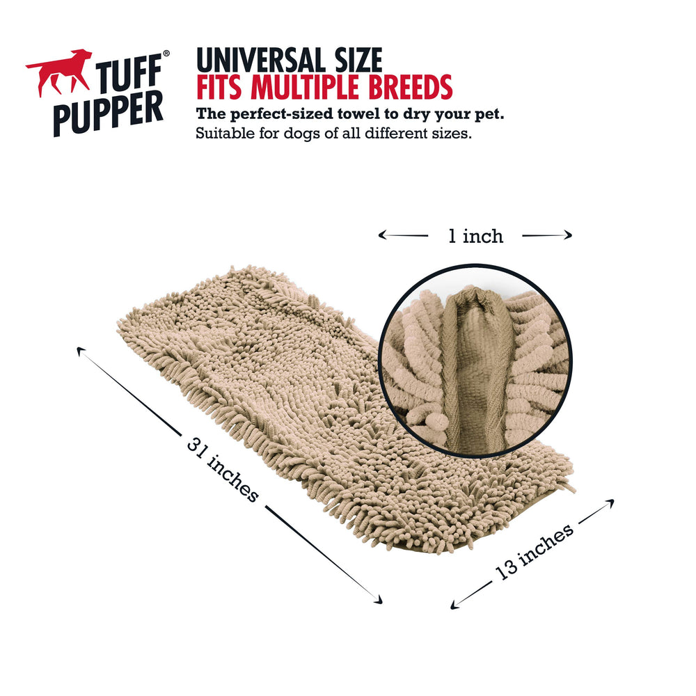 Tuff Pupper con bolsillos de mano para secar patas con control.