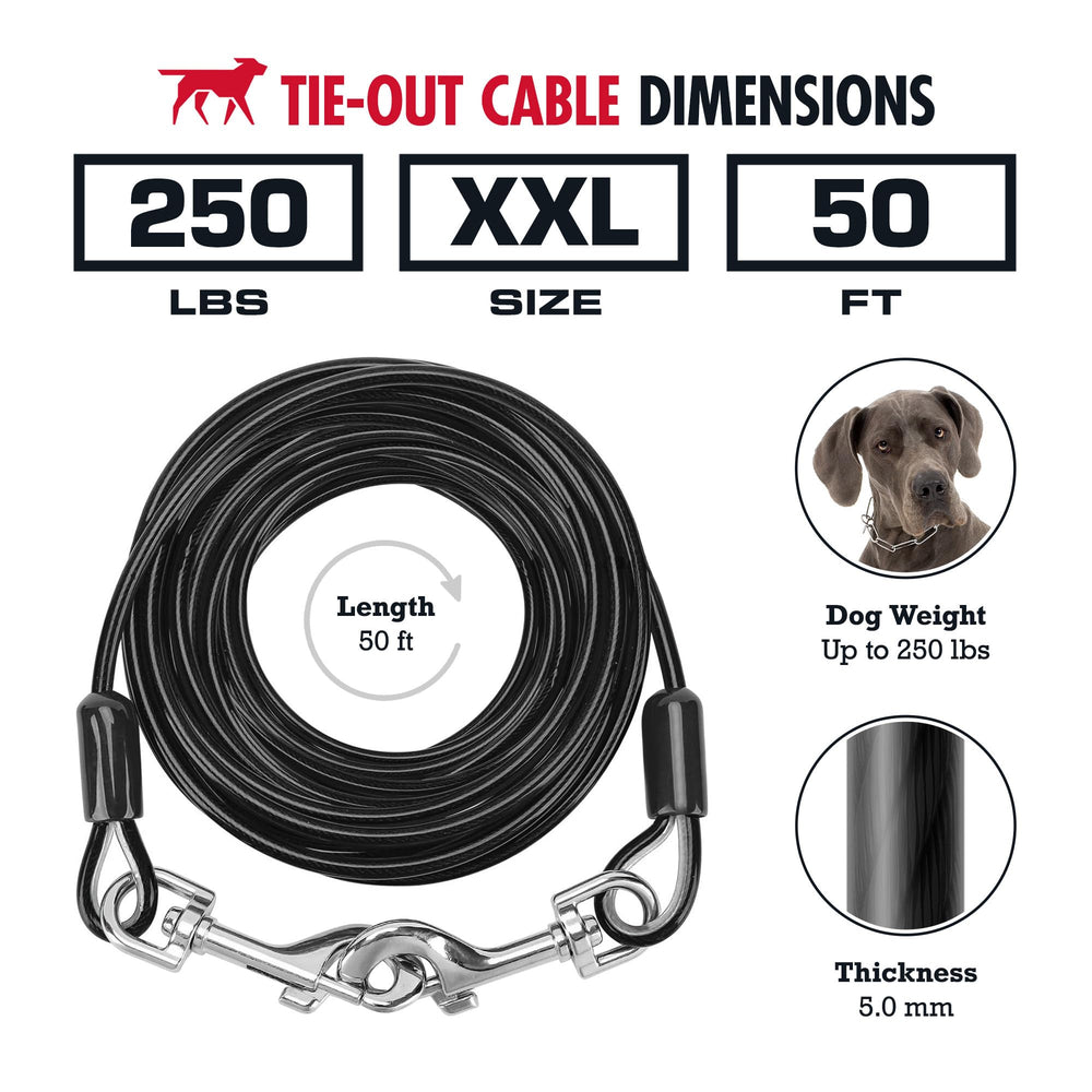 Tuff Pupper cable-acero-galvanizado-50-pies, resistente a la intemperie para exteriores