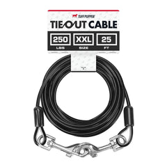 Tuff Pupper cable para perros 25 ft en exterior, libertad segura al aire libre.