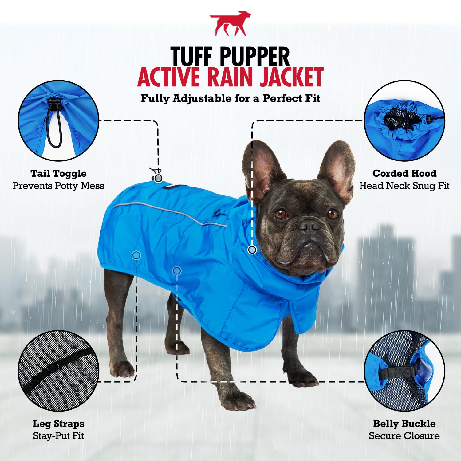 Capa de lluvia con malla interior ventilada para confort y temperatura