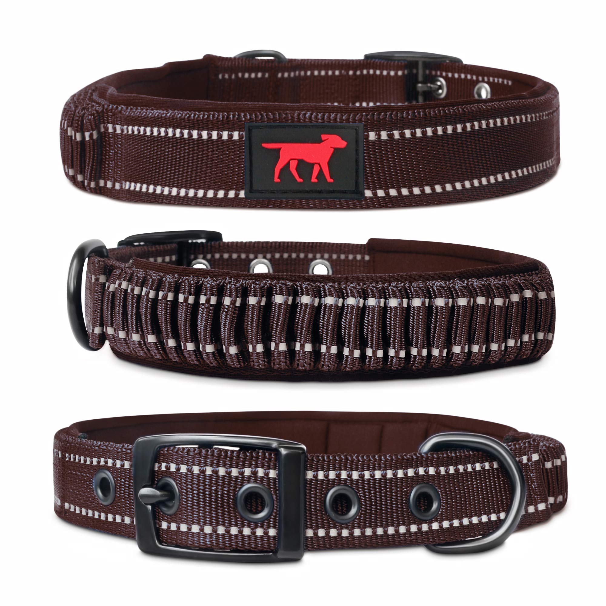 Tuff Pupper collar con cierre de acero inoxidable, seguridad duradera para perros activos.