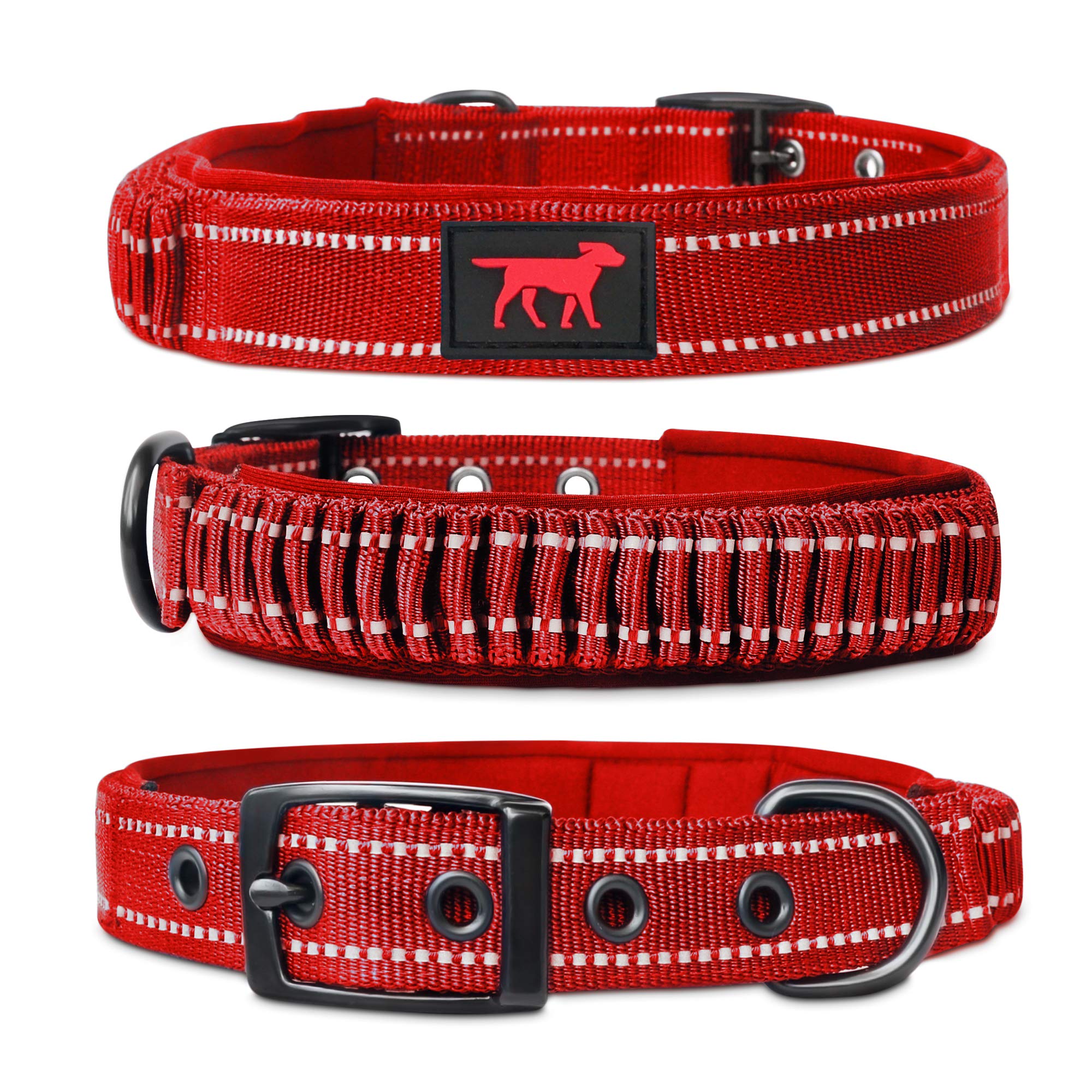 Collar Tuff Pupper con mango elastico integrado mejora el control durante caminatas.