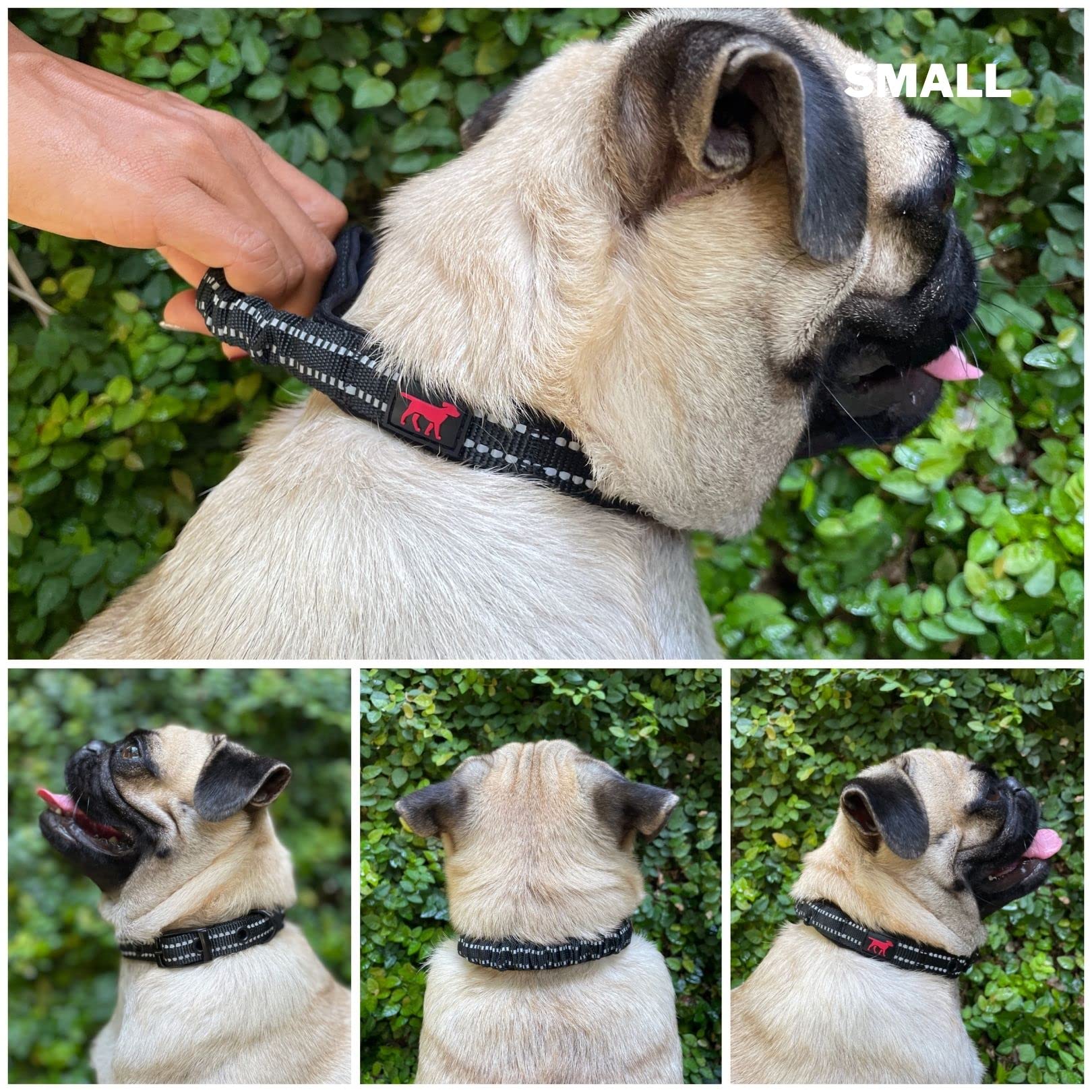 Collar reflectante 3M de Tuff Pupper, visibilidad nocturna mejorada.