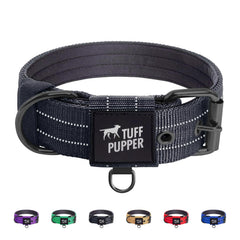 Collar táctico de Tuff Pupper, cierre metálico, seguridad para perros activos
