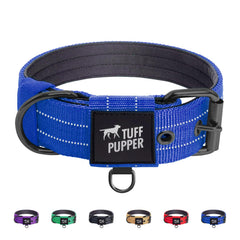 Correa táctica Tuff Pupper en azul con nylon balístico para perros activos.