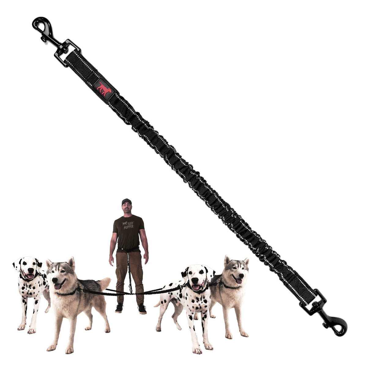 Extensor bungee para perro grande de Tuff Pupper, añade tercer perro con facilidad