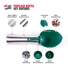 Cierre anti fugas PupFlask, transporte sin derrames