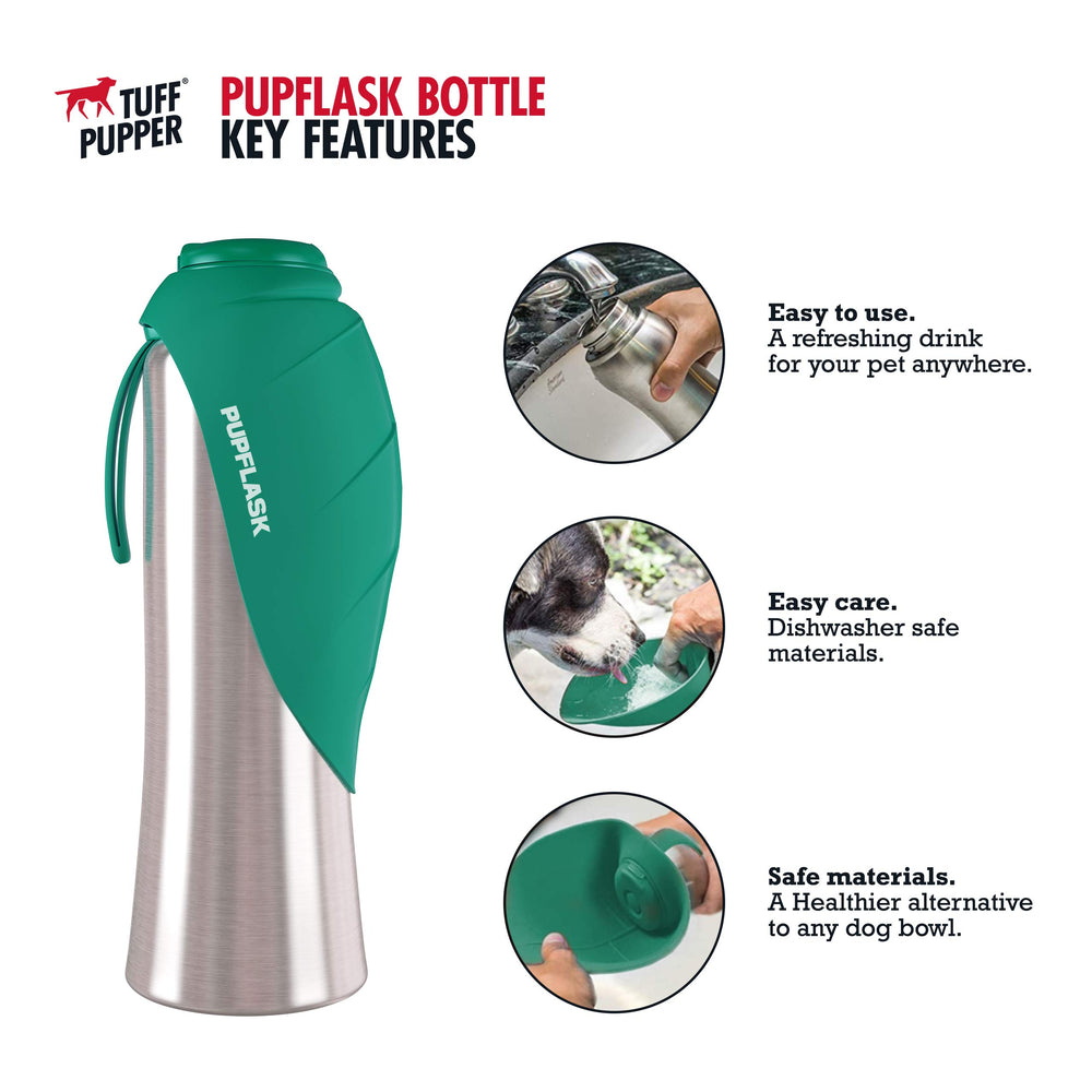 PupFlask de Tuff Pupper, tapa de silicona con cierre seguro