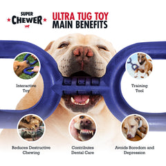 Tuff Pupper SuperChewer, juguete tirón interior, ideal para juego dentro de casa.