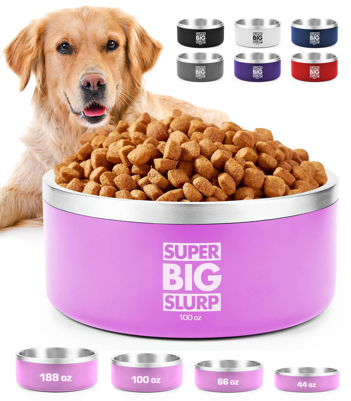 Tuff Pupper tazón grande 100oz para perros grandes, ideal para comidas abundantes