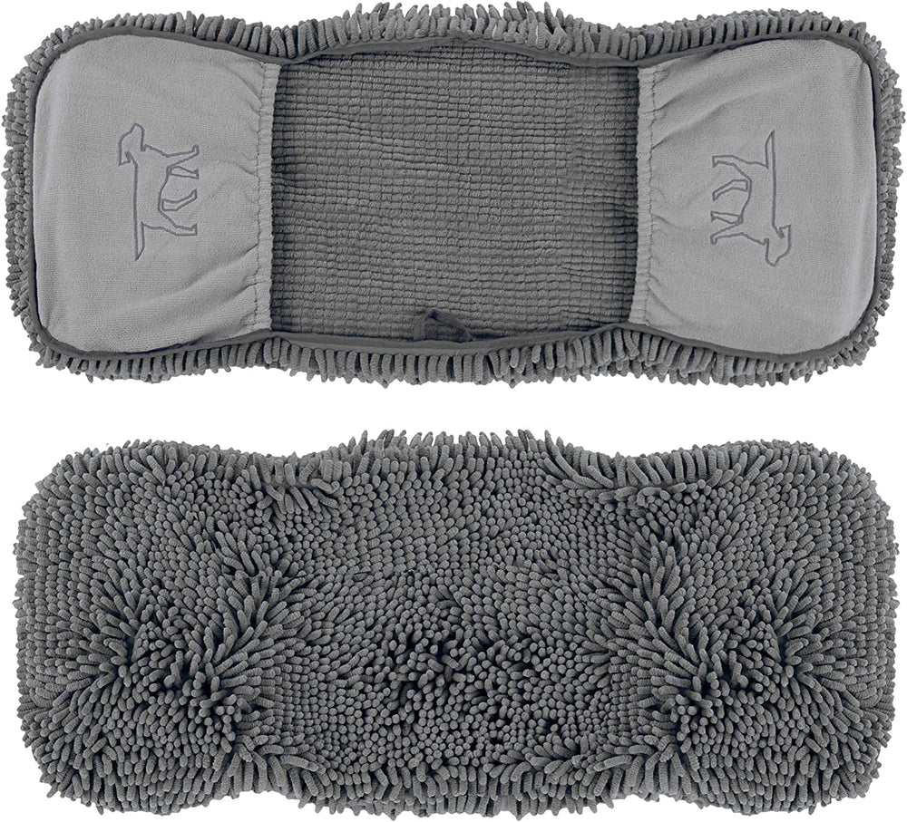 Toalla microfibra chenille Tuff Pupper, altamente absorbente para mascotas tras baño.