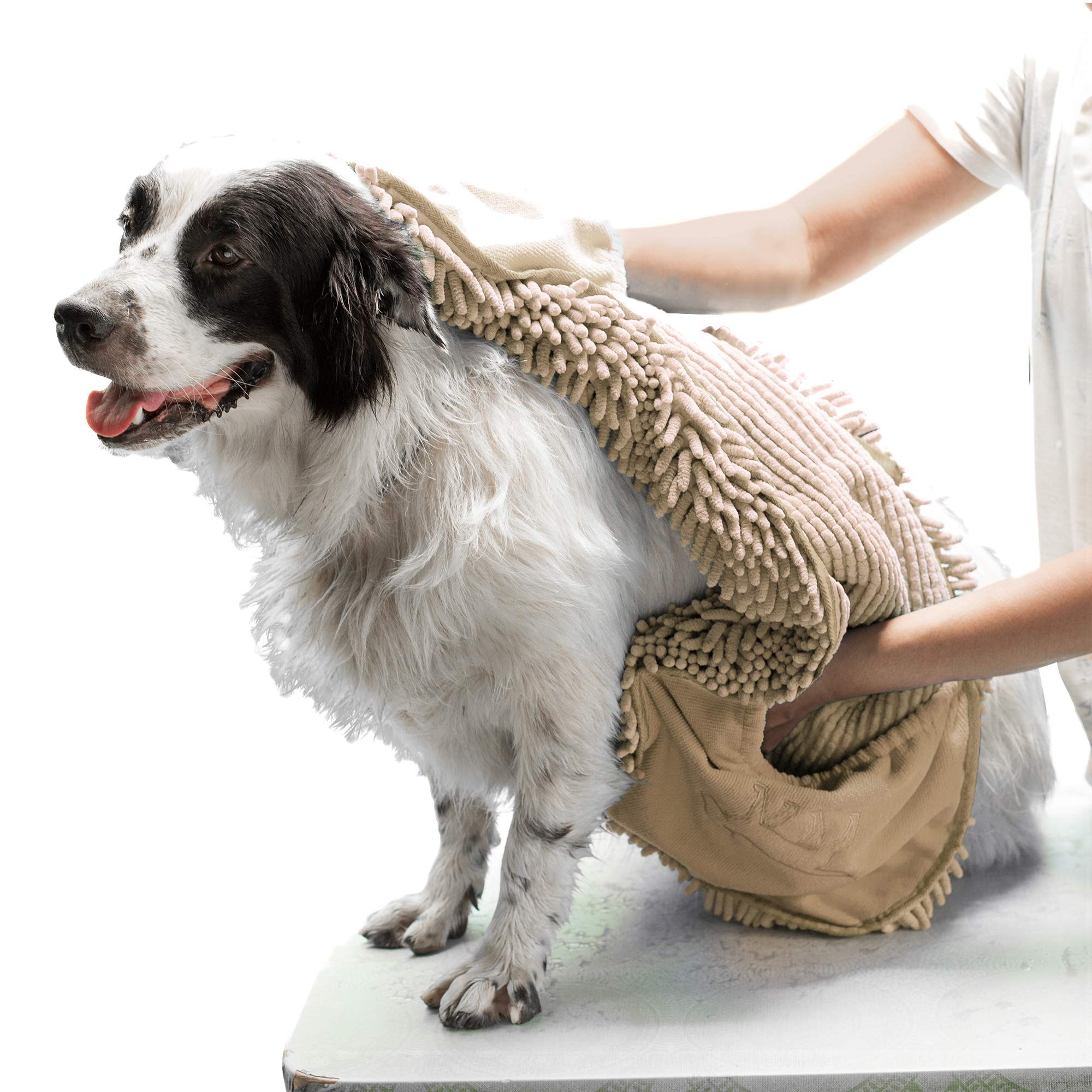 Toalla Tuff Pupper de secado rápido para perros, tamaño 35x15, absorbe agua rápidamente.