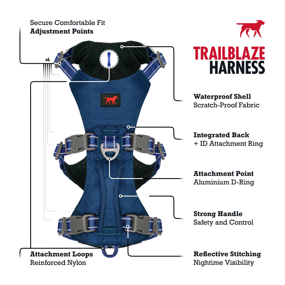 Diseño ligero de TrailBlaze de Tuff Pupper para perros activos en caminatas.