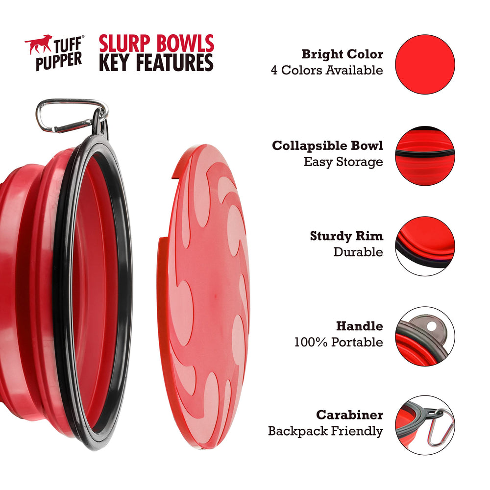 Cuenco plegable para viajes de Tuff Pupper, ideal para perros grandes