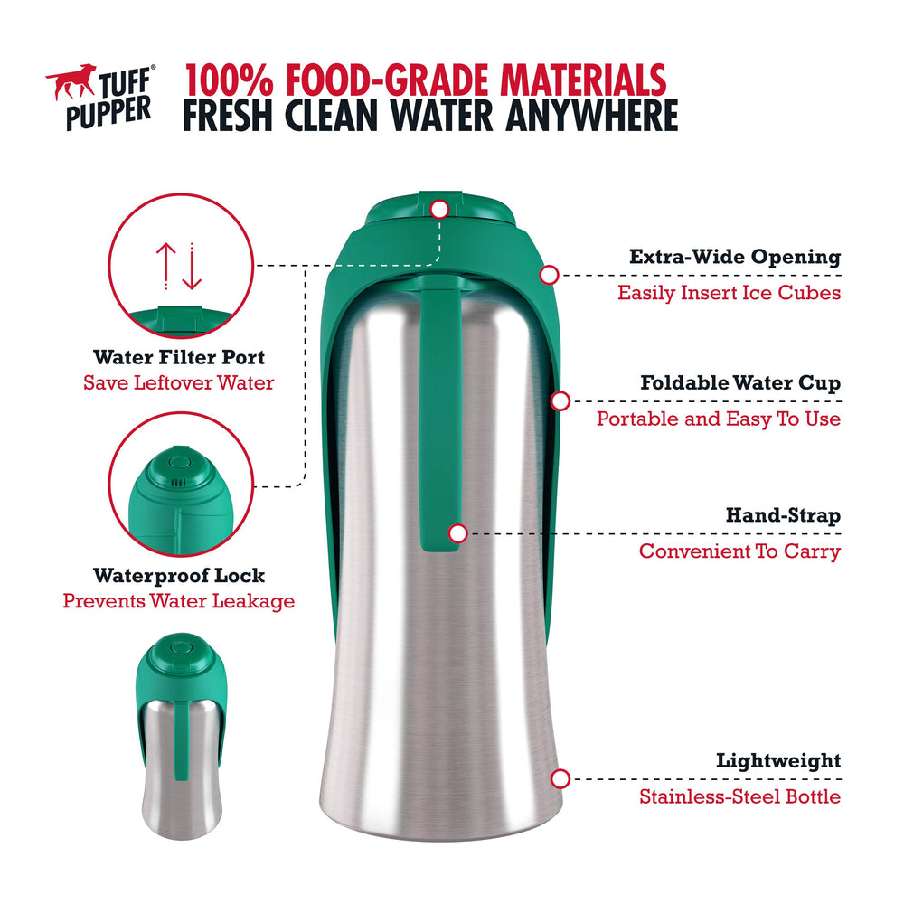 PupFlask de Tuff Pupper, taza-hoja reversible que se guarda plana.