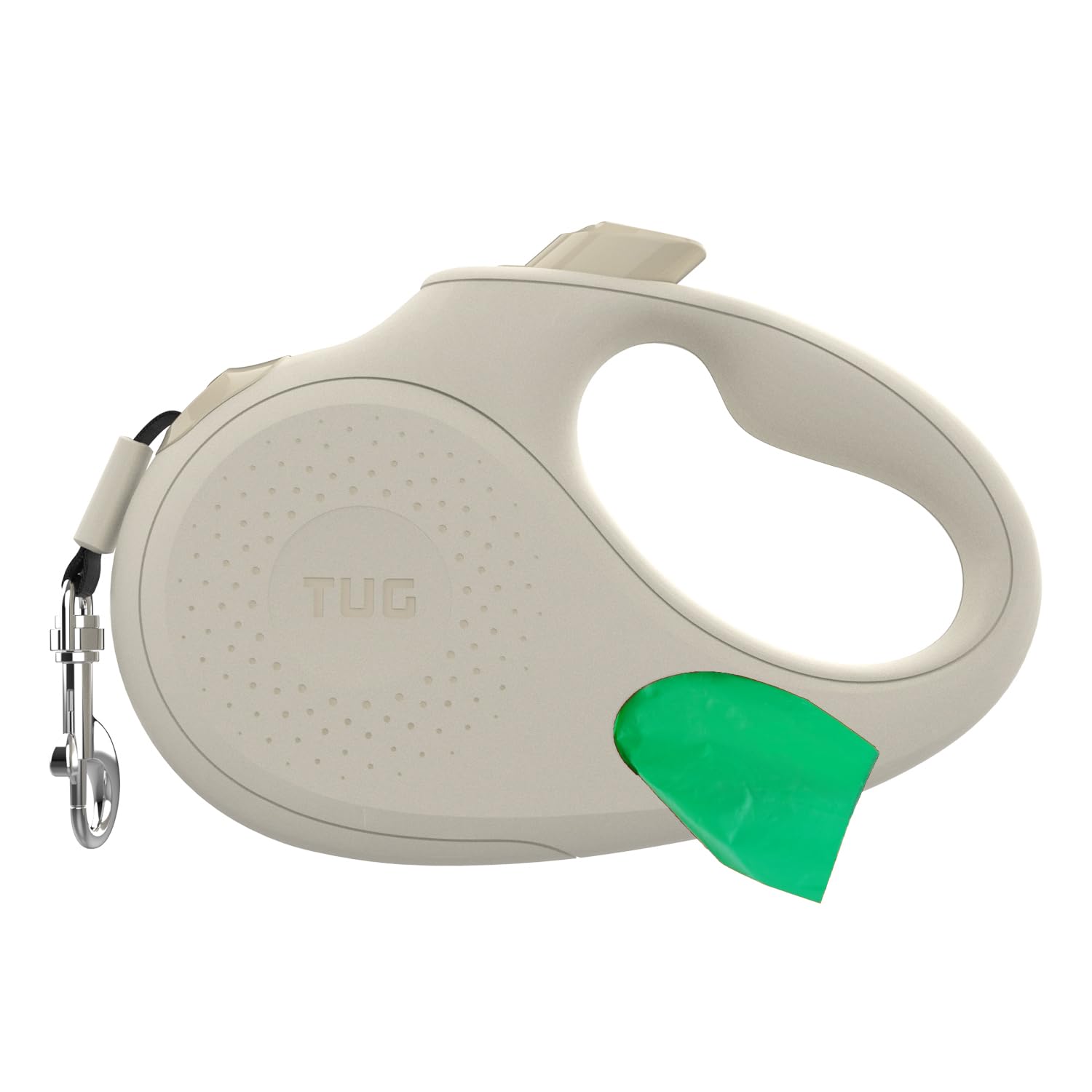 Correa TUG Oval sin enredos con mango ergonómico para paseos cómodos.