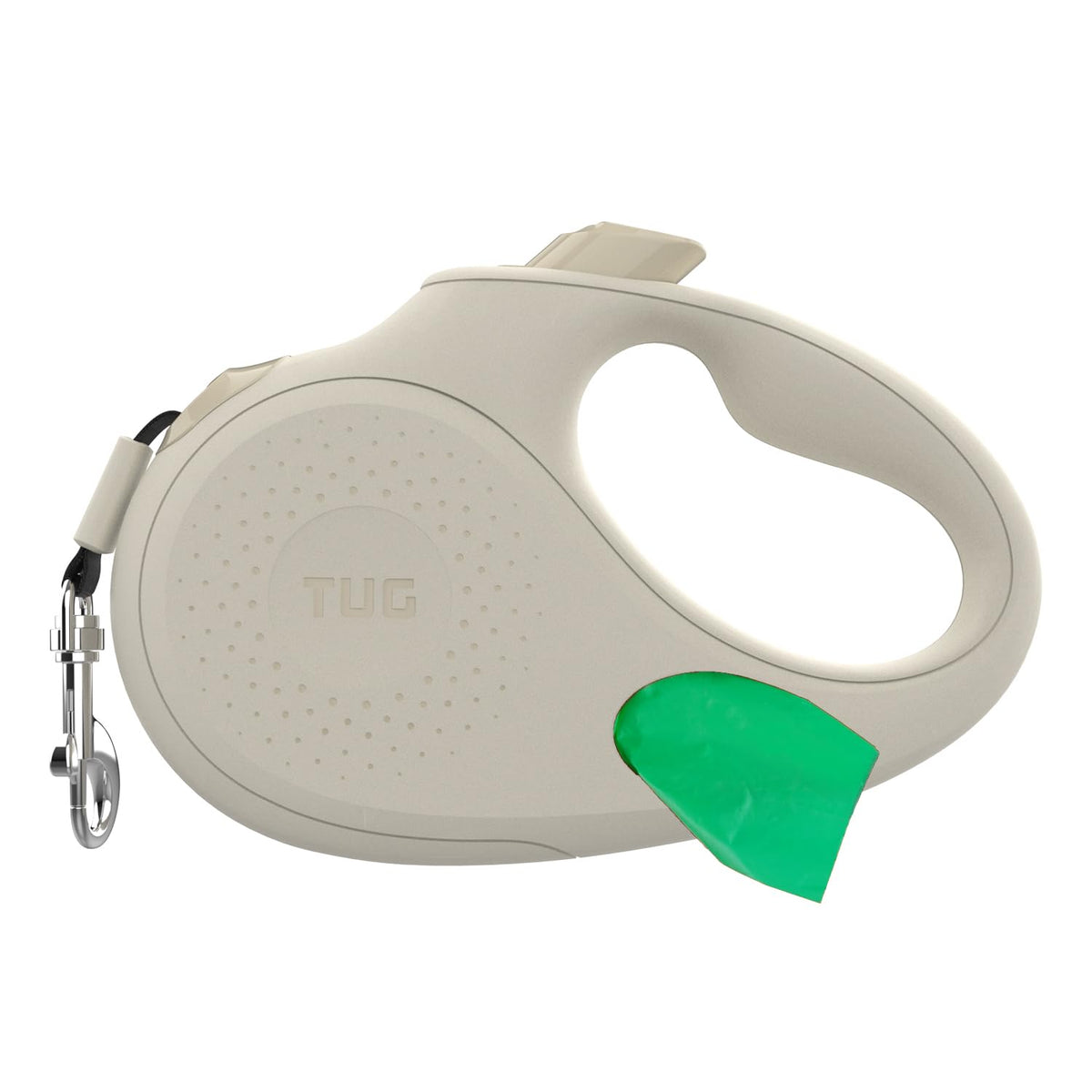 Correa TUG Oval sin enredos con mango ergonómico para paseos cómodos.