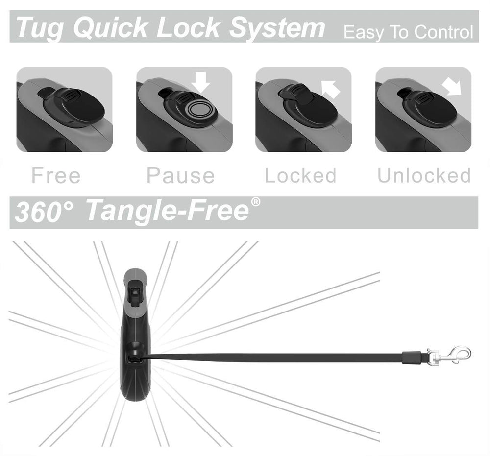 TUG correa para perros medianos, 16 pies de nylon resistente