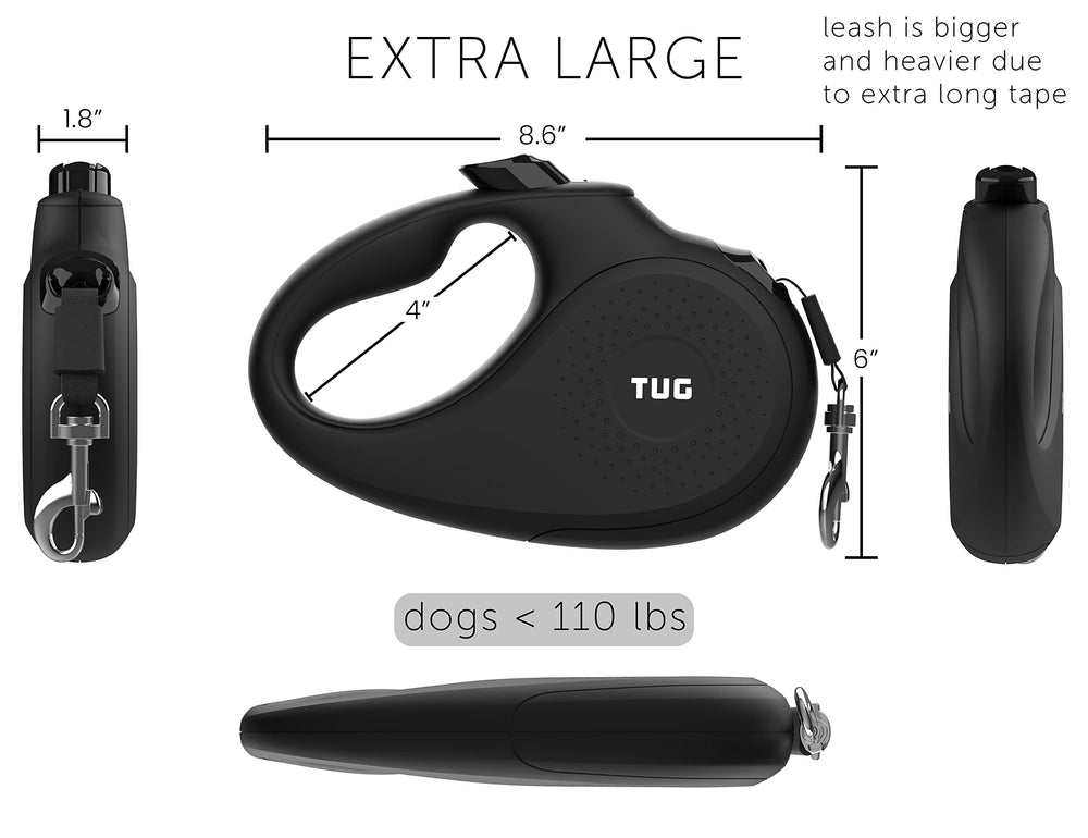 TUG Monochrome XL con ajuste de retracción para controlar la distancia durante el paseo