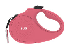 TUG Monocromo 360° retráctil rosa con cinta de 16 pies para perros grandes.