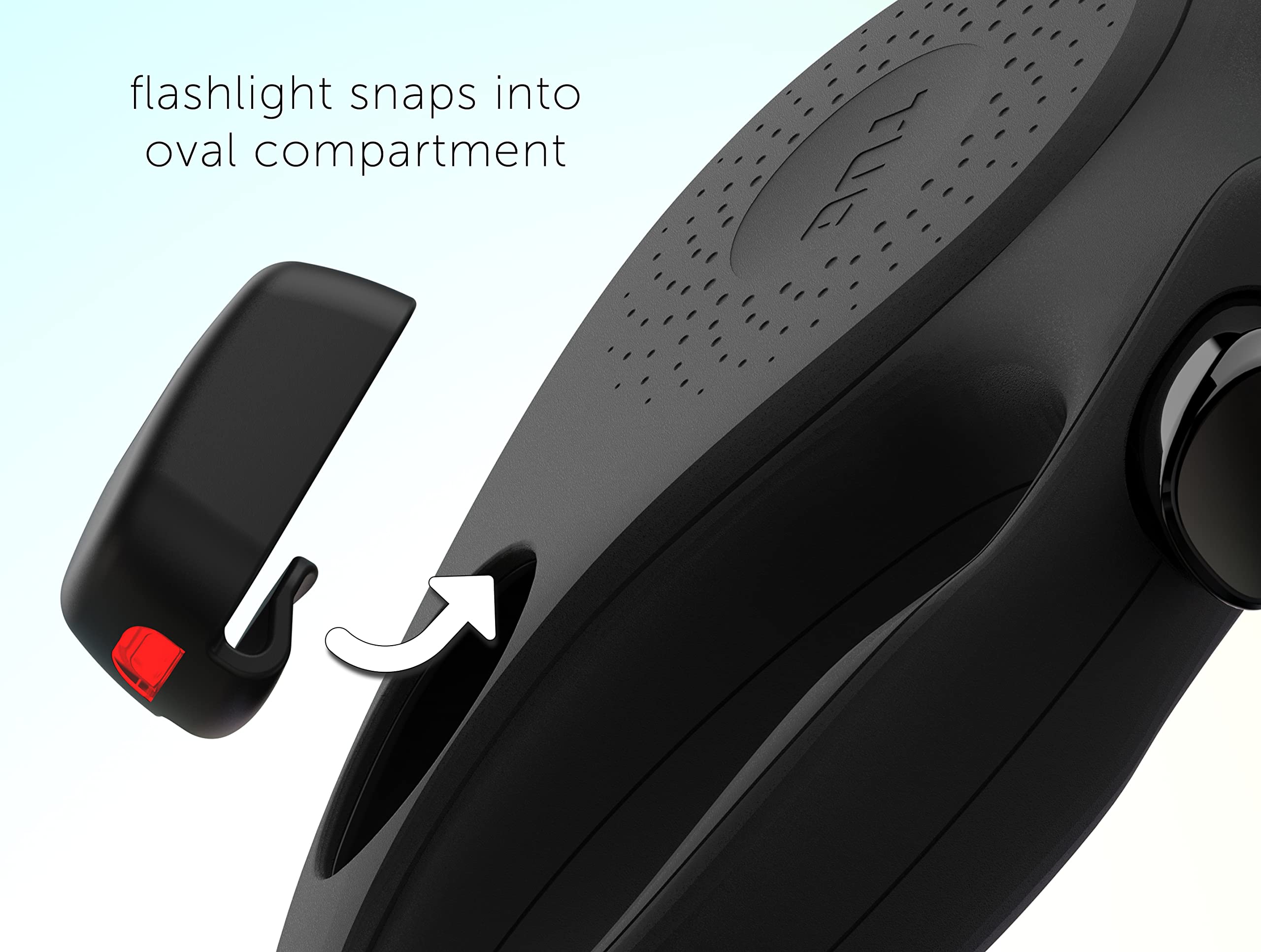 Lámpara linterna recargable USB-C de TUG Oval 360° para caminatas nocturnas.
