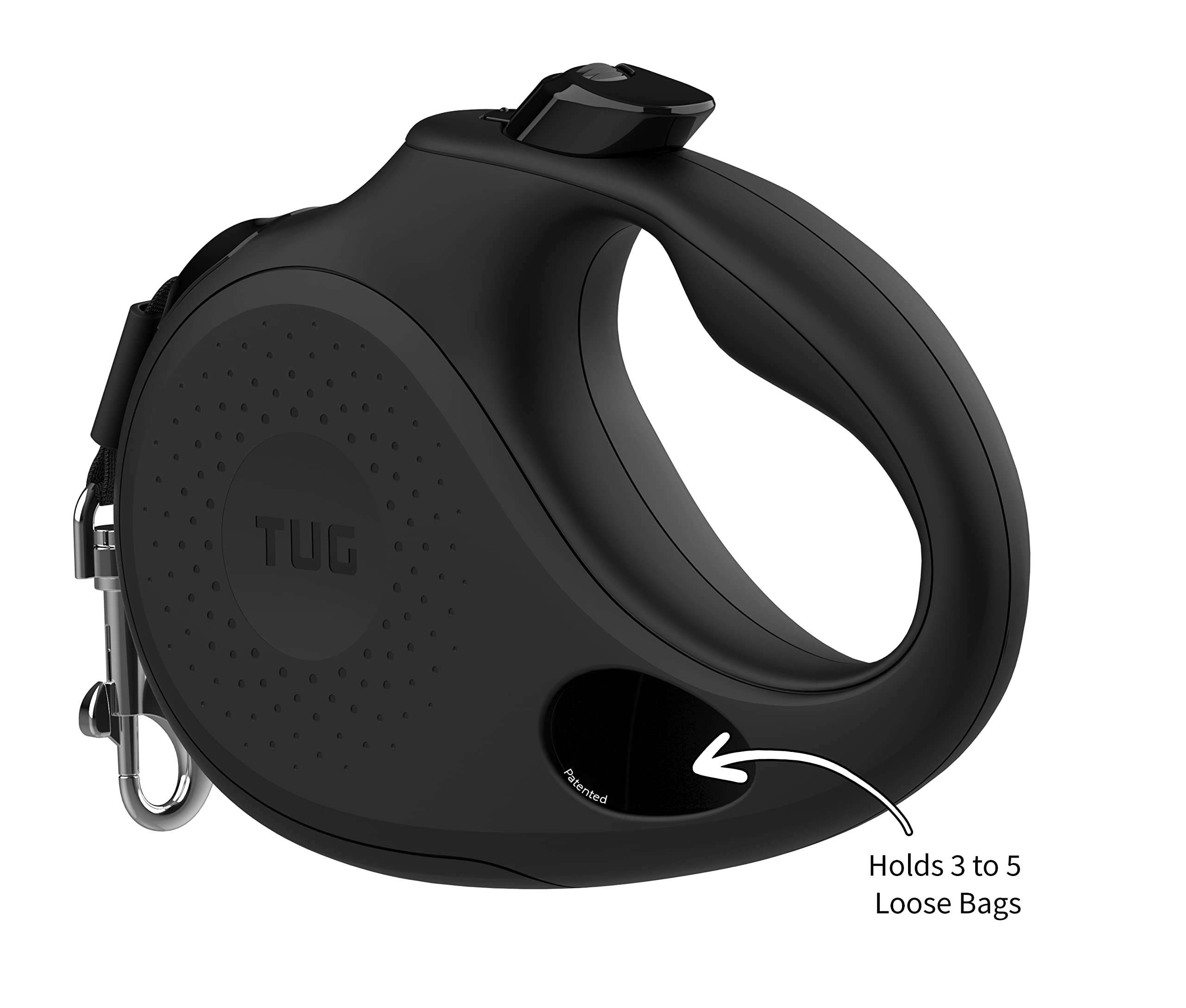 Diseño negro de TUG Oval 360° para uso diario y confiable.