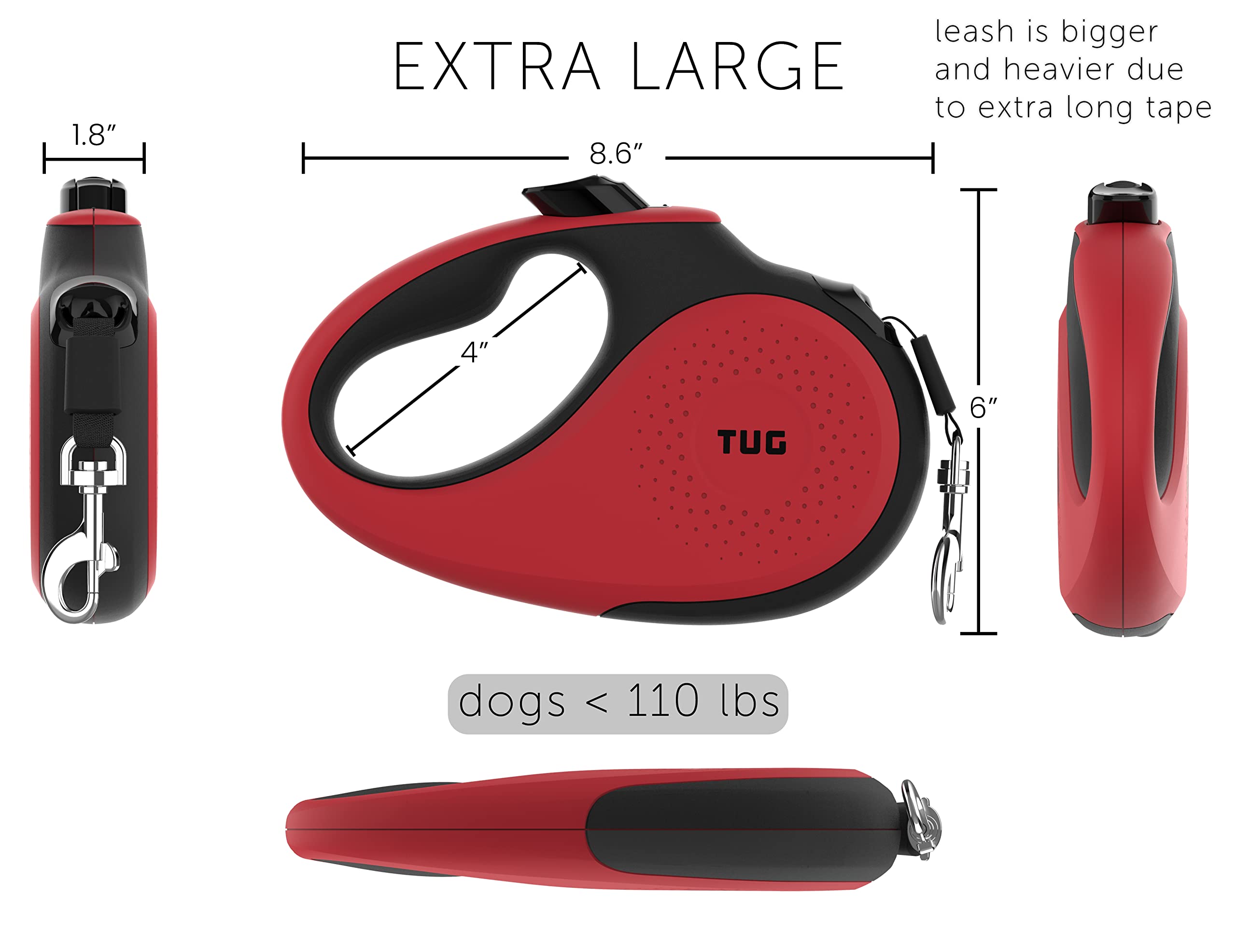 Mecanismo de freno de una mano en TUG XL para control rápido.