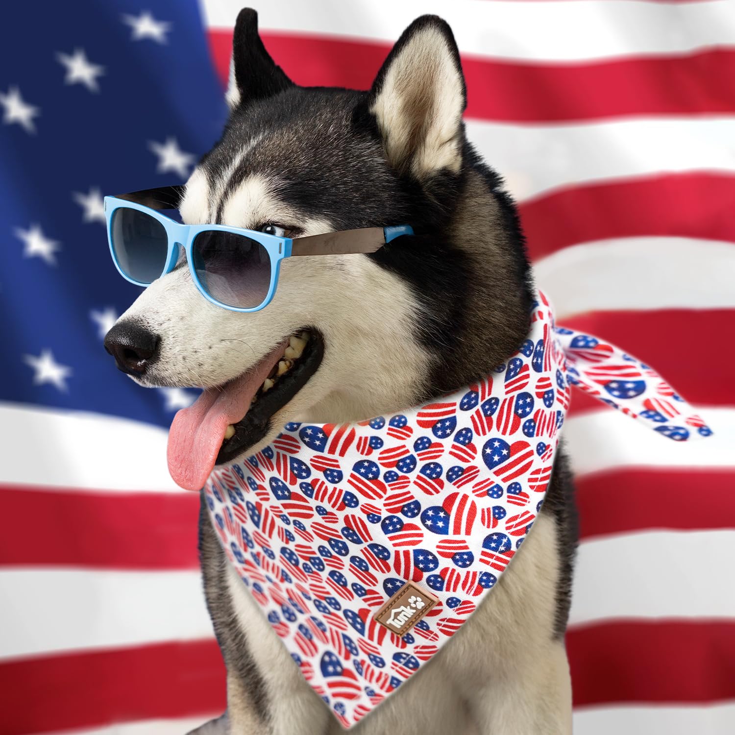 Tunkoo Bandana para Perro ideal para ocasiones patrióticas y celebraciones.