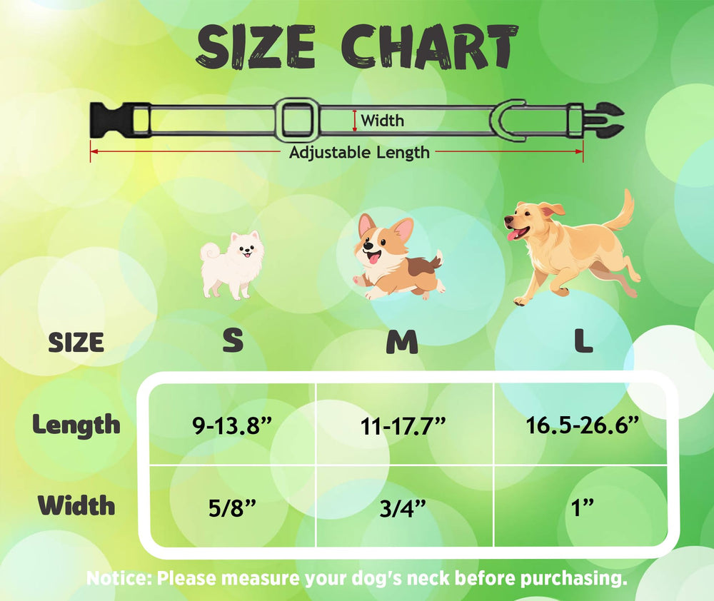 Collar ajustable Tunkoo para perros y gatos de varios tamaños.
