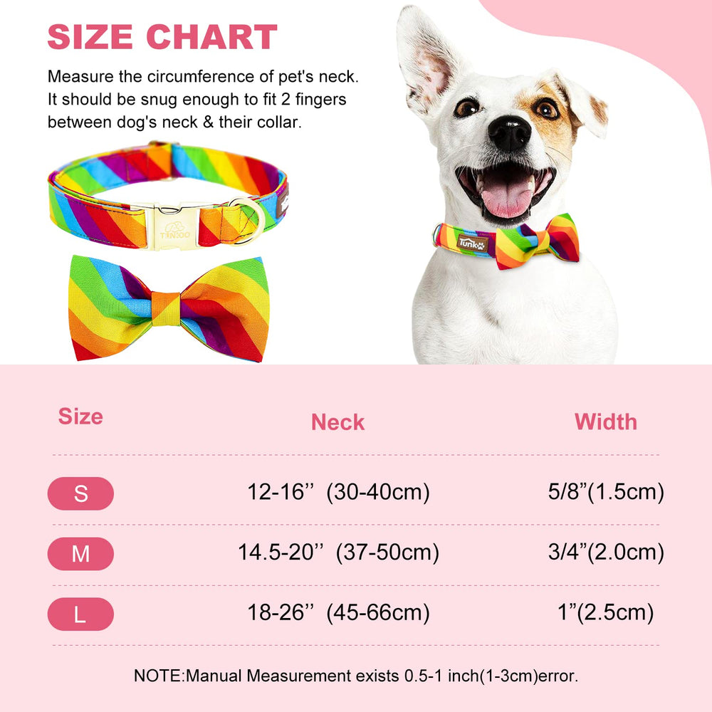 Tunkoo collar arcoiris con lazo, accesorio llamativo para días de orgullo LGBT.