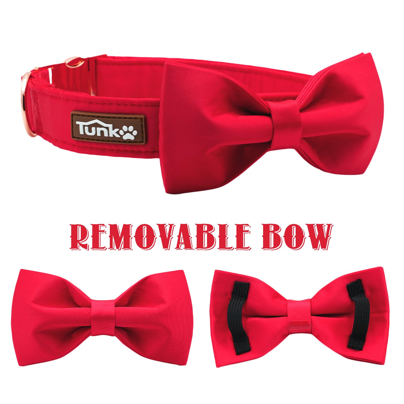 Tunkoo collar festivo en rojo para Navidad y celebraciones.