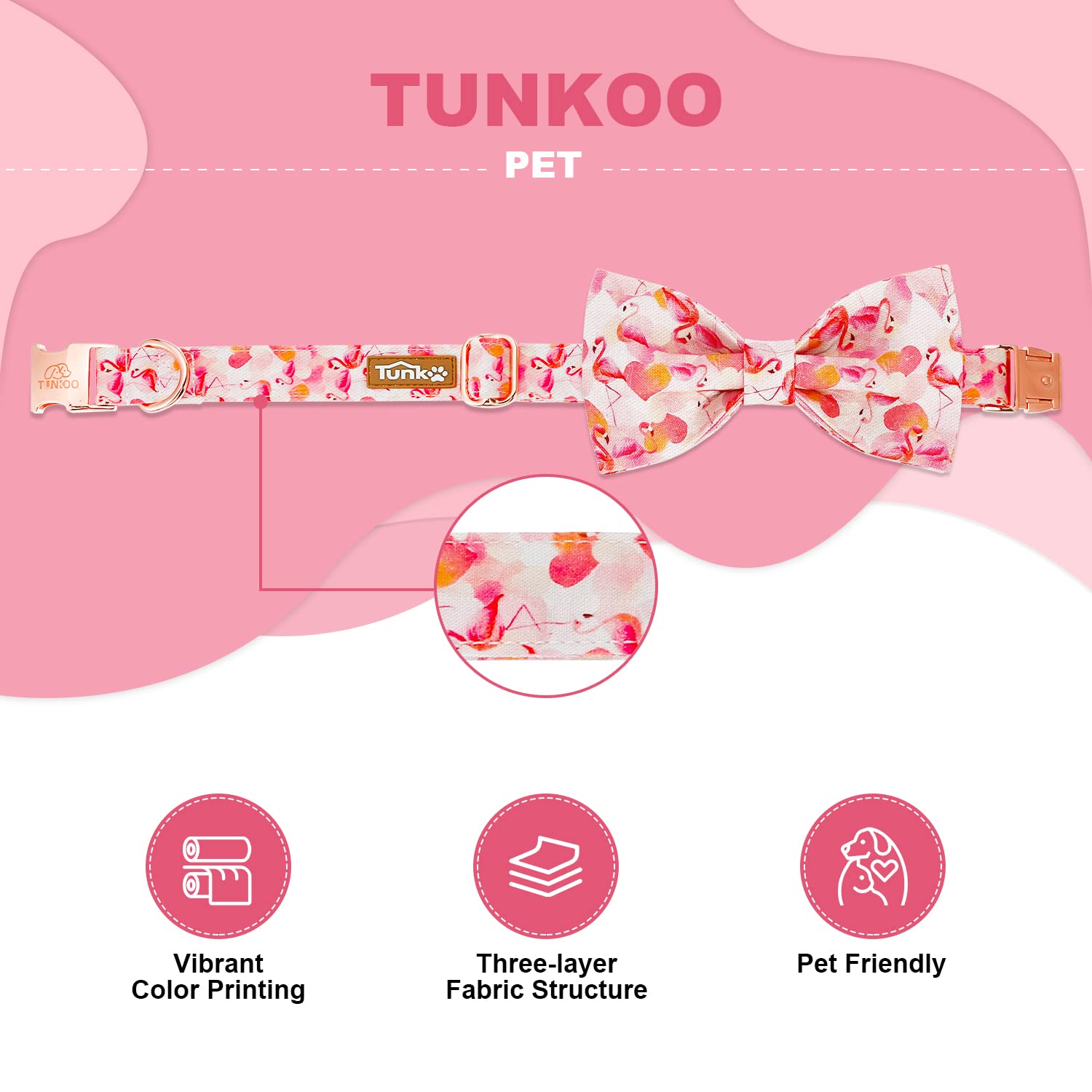 Collar Tunkoo ajustable, talla media, ideal para perros medianos.