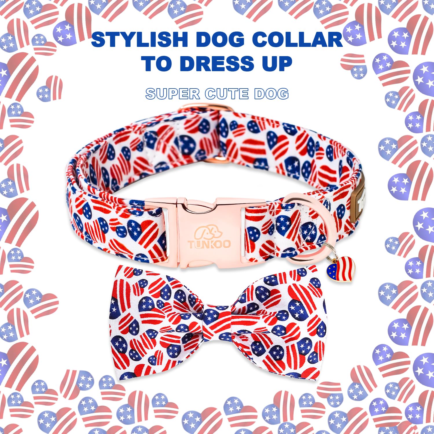 Collar Tunkoo mediano con ajuste versátil, apto para perros de tamaño medio.