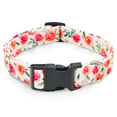 Collar Tunkoo para perro con flor rosa ajustable para fiestas y paseos.