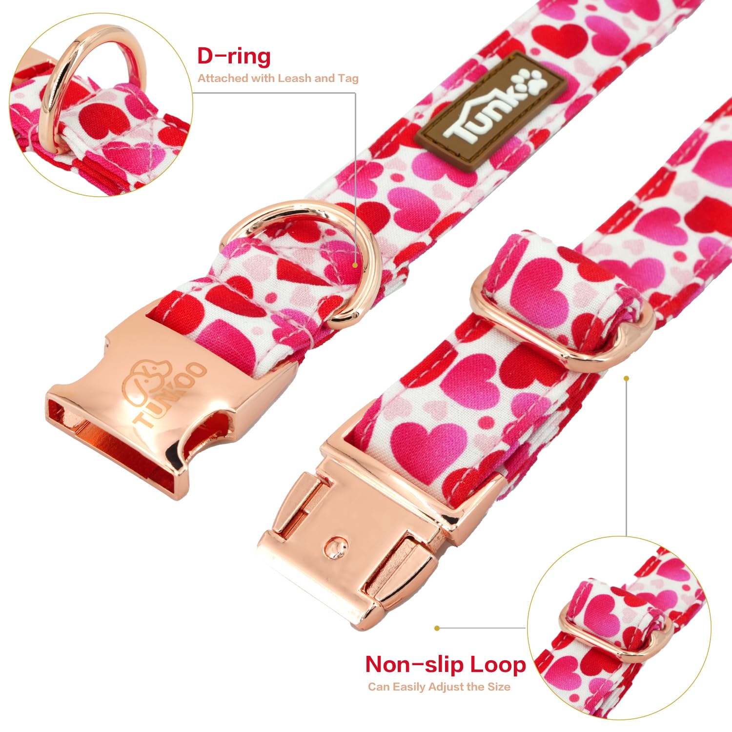 Collar Tunkoo con tela de tres capas suave y duradera para uso diario.
