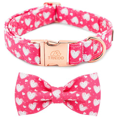 Tunkoo collar para perro de San Valentín con corazón y lazo, ideal para paseos festivos.