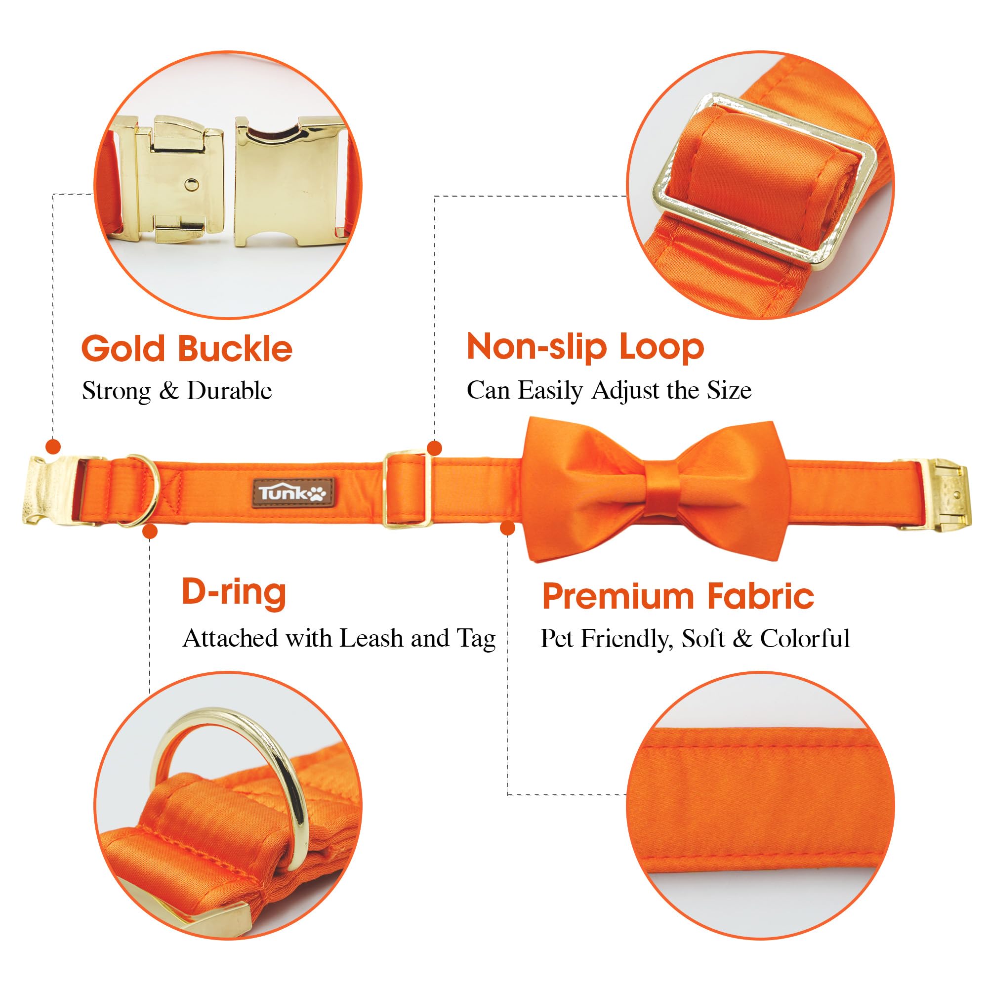 Collar de seda naranja con lazo para la Noche de Brujas, añade elegancia festiva